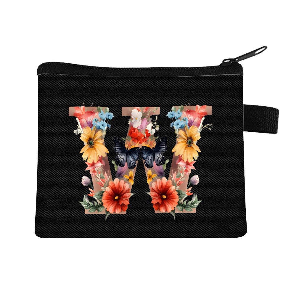 Letter Printed Children'S Change Bag Student Polyester Card Bag Simple Coin Storage Bag Portable Card Bag