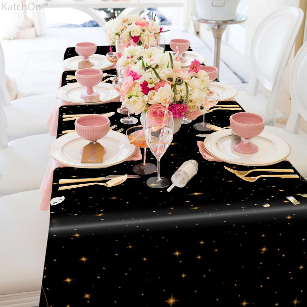 KatchOn, Happy New Year Tablecloth - 108x54 Inch, Pack of 3 | Happy New Years Decorations 2026 | Happy New Year Table Cloth 2026 | New Years Table