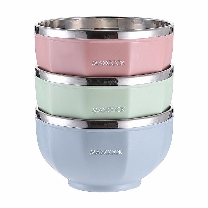 Meichu 304 Stainless Steel Insulated Colorful Bowl Set 12CM 3-Piece Set