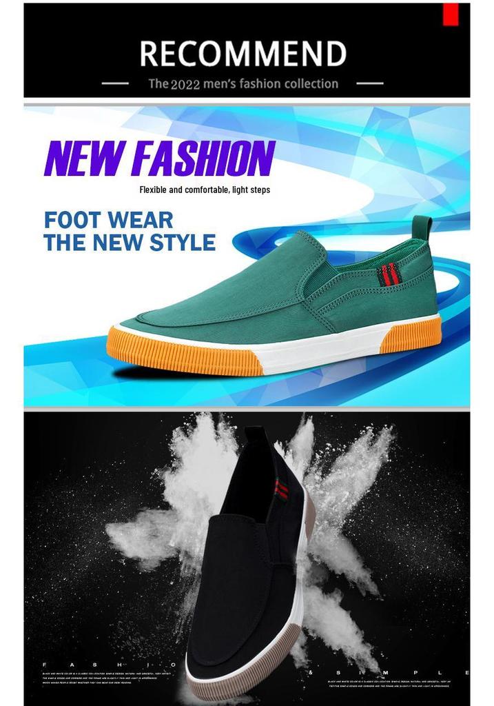 Spring Men's Breathable Slip-on Canvas Shoes - Casual Low-top Fashion for Daily Wear
