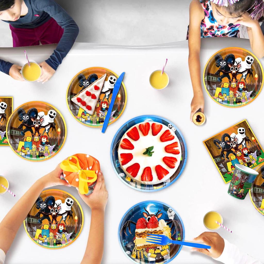 Robox Forest 99-Day Themed Kids' Party Disposable Plates, Napkins & Tablecloth Set
