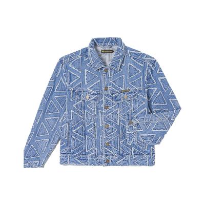 Lee X Randomevent Collaboration SS23 Back Spliced Knitted Color Block Patch Denim Jacket Unisex Jacket Medium-Blue LUT005301201688A03693