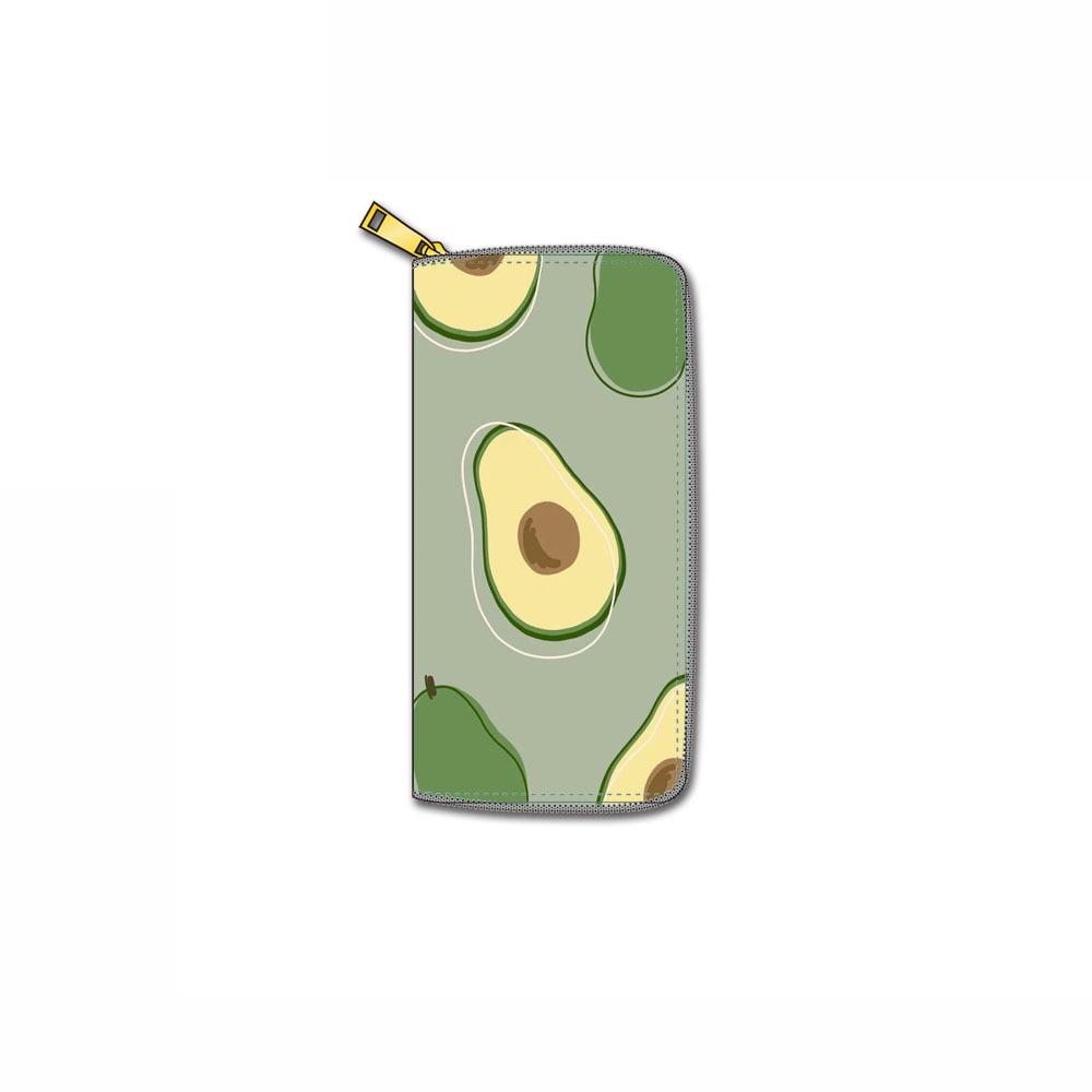 Fruit Avocado Long Zipper Wallet, Clutch Wallet Factory