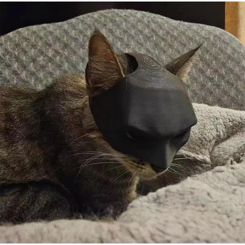 Fledermaus Katze Rächer Maske Schwarz Matt Fledermaus Maske Superheld Haustierspielzeug Katze Fledermaus Haustier Mann Maske für Katze und Hunde Gruseliges Make-up Party Spielzeug
