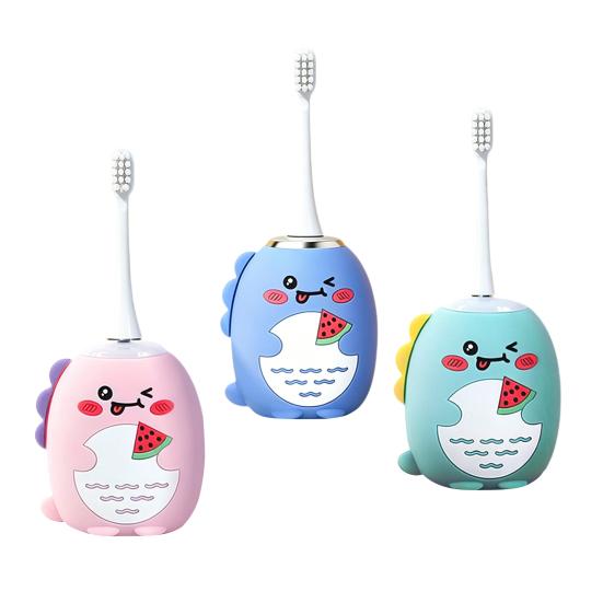 Kids U-Shaped Ultrasonic Electric Toothbrush IPX7 Waterproof Automatic Cartoon Dinosaur Toddlers Boys Girls Rechargeable Toothbrush