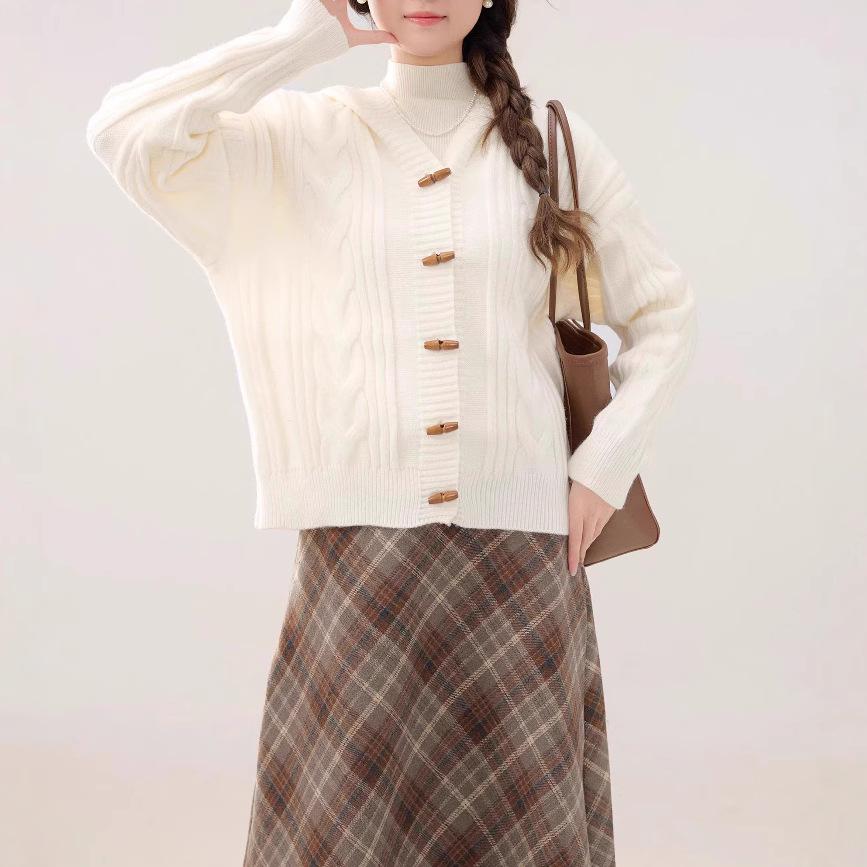 Twist Casual Top Hooded Jacket Sweater Women's Autumn Winter Knitwear Cable Long Sleeve Cardigan Loose