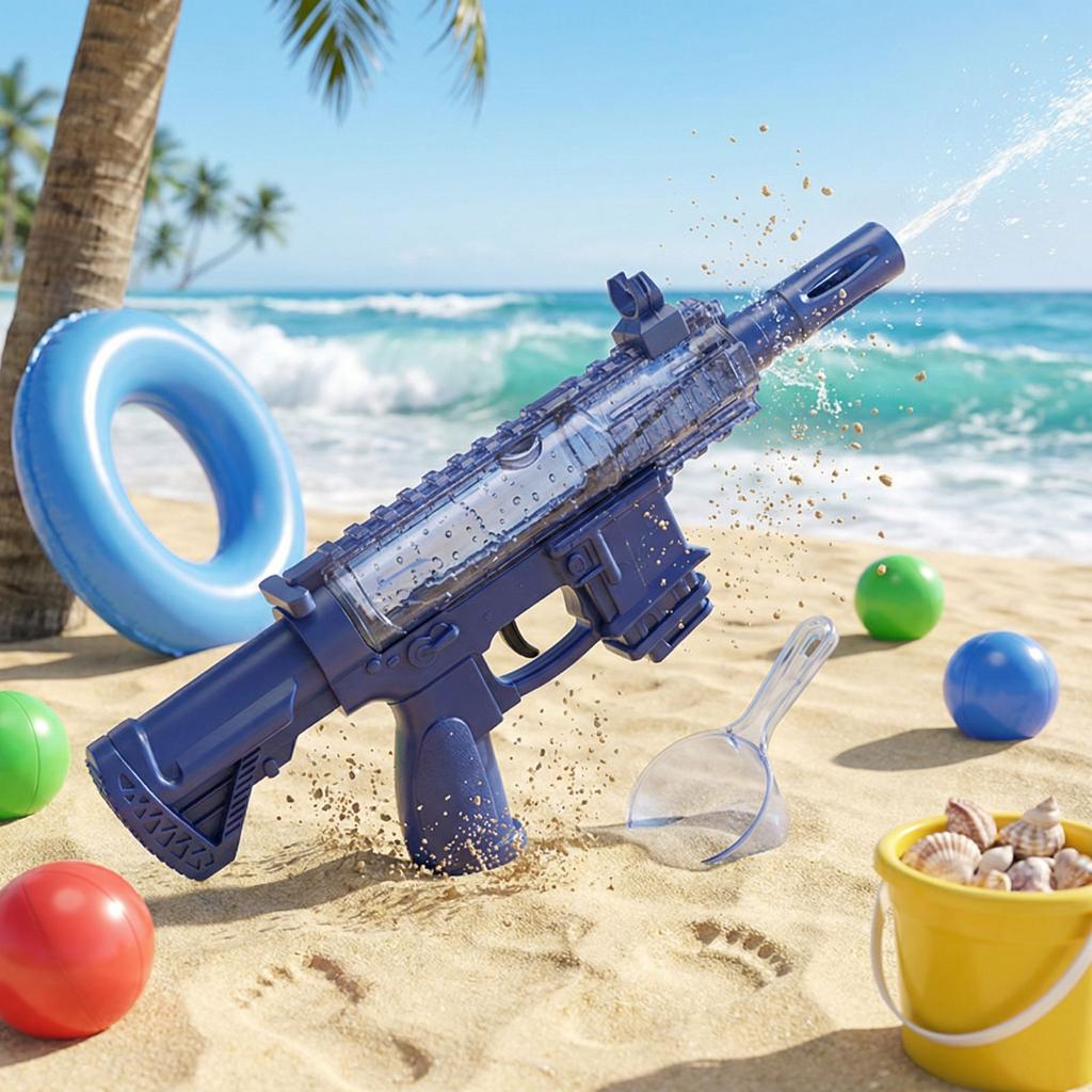 Water Gun Rapid Fire Toy Blaster with Pump Action Mechanism and Detachable Magazine for Outdoor Water Play and Summer Activities