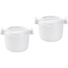 Hemoton Microwave Rice Cooker Rice :2pcs Round Microwave Food Container Microwaveable Rice Pasta Cooker Microwave Rice for Rice Chicken Pasta