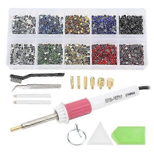 Hotfix applicator set easy use hotfix rhinestones applicator tool for crafts leather clothing 110240V US plug