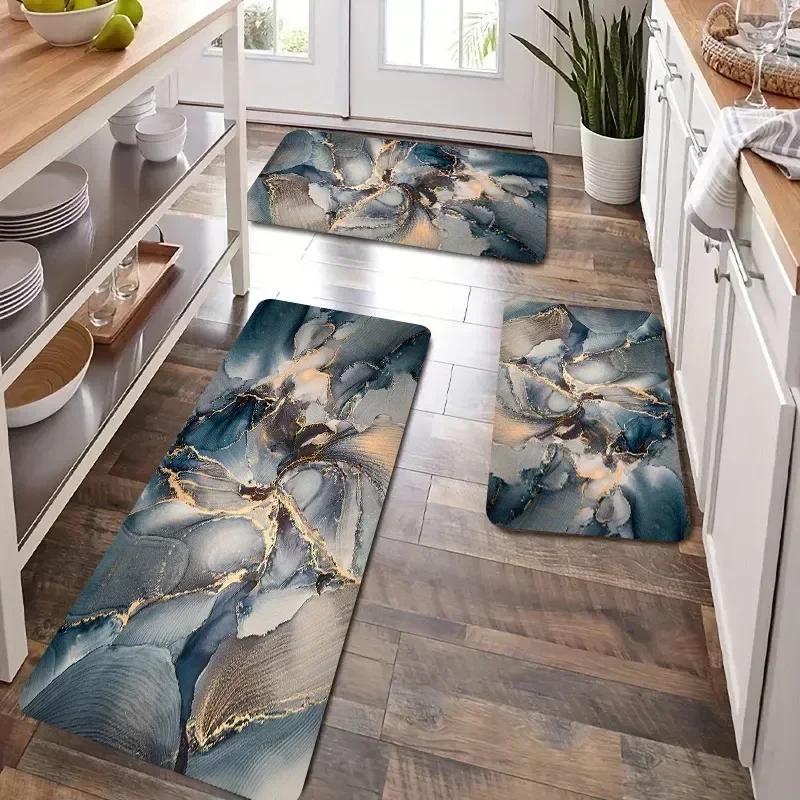 1PC Beach&Wave Pattern Door Mats Kitchen Rugs Non-Slip Pop Design Living Room Rugs Bath Mat Carpet for Home Sink Laundry Decor