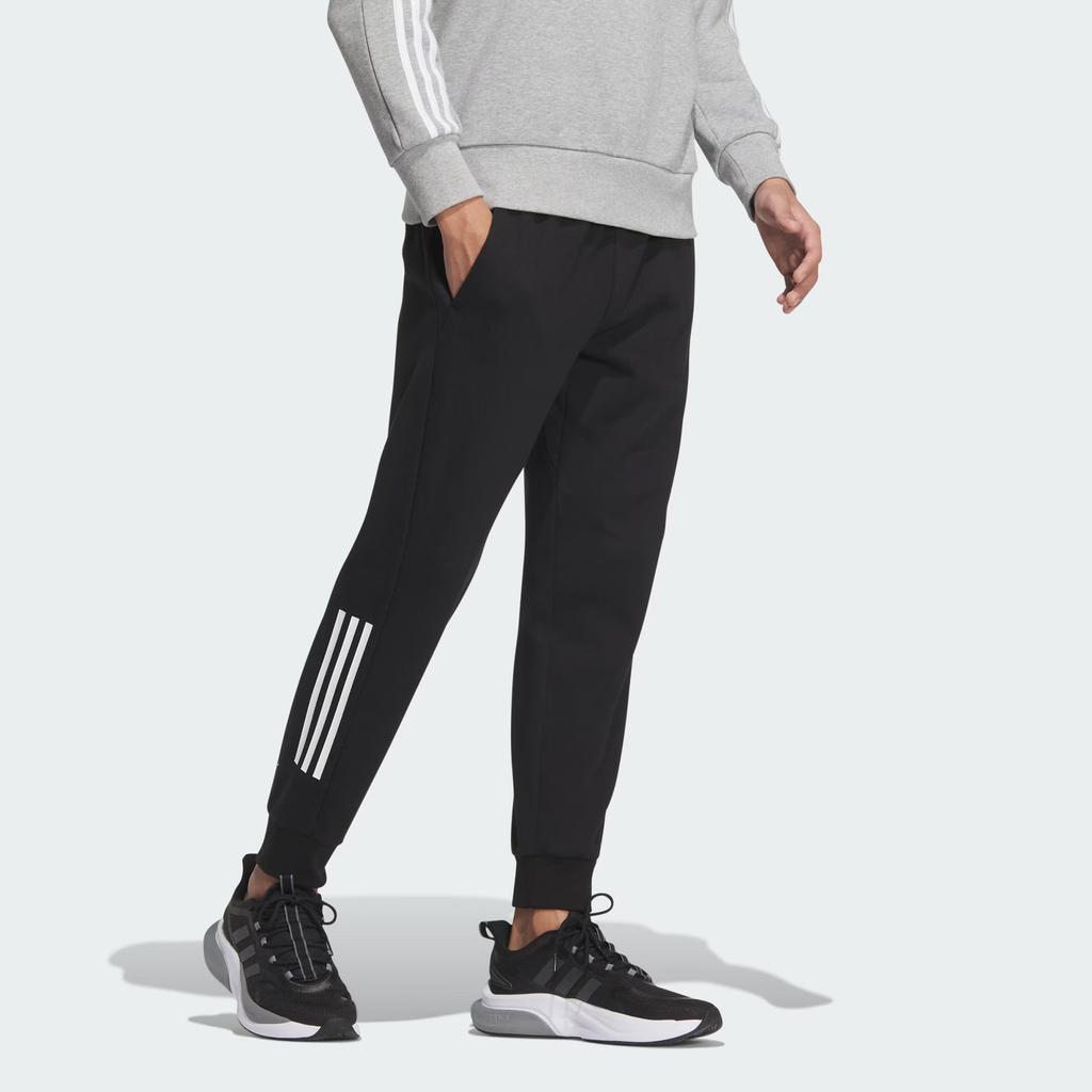 Adidas Sportswear Essential Cuffed Knit Pants With Drawstring Men Bottoms Black IQ1386