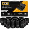 JCB 1" Cr-Mo 6-point Deep Impact Socket Set 14 Pieces