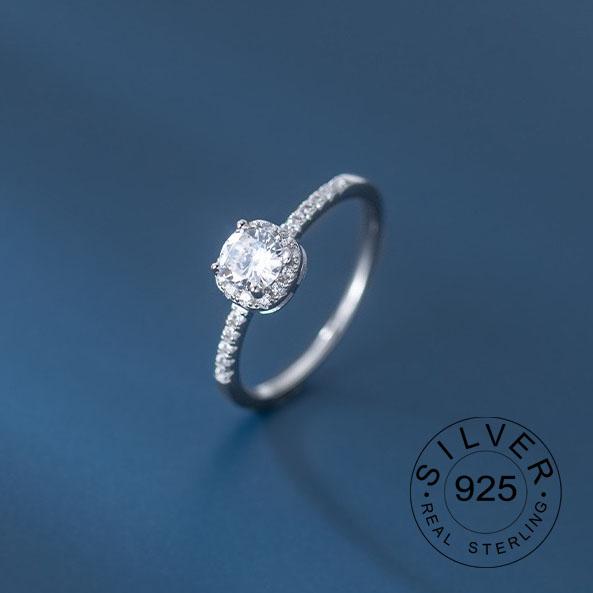 Xiaomi 925 Sterling Silver Zircon Rings For Women Geometric Fine Jewelry Finger Adjustable Geometric CZ  Ring For Party Birthday Gift