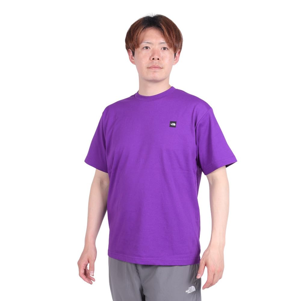 The North Face Short Sleeve Small Box Logo UV TNF Size M Men's Tee, Quick-Drying, Anti-Static, Protection, Purple,