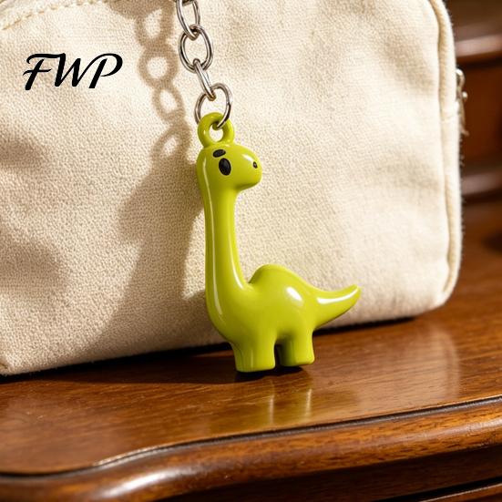Alloy Keychain Dinosaur Material Durable Electroplated Cute Long Neck Brachiosaurus Charm for Keys Bags Kids Adults Gift In Phantom Green Colors