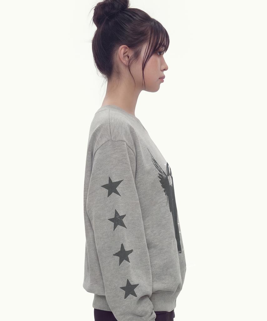 GRAVER [Woman] Take Me One-Shoulder Sweatshirt_Gray