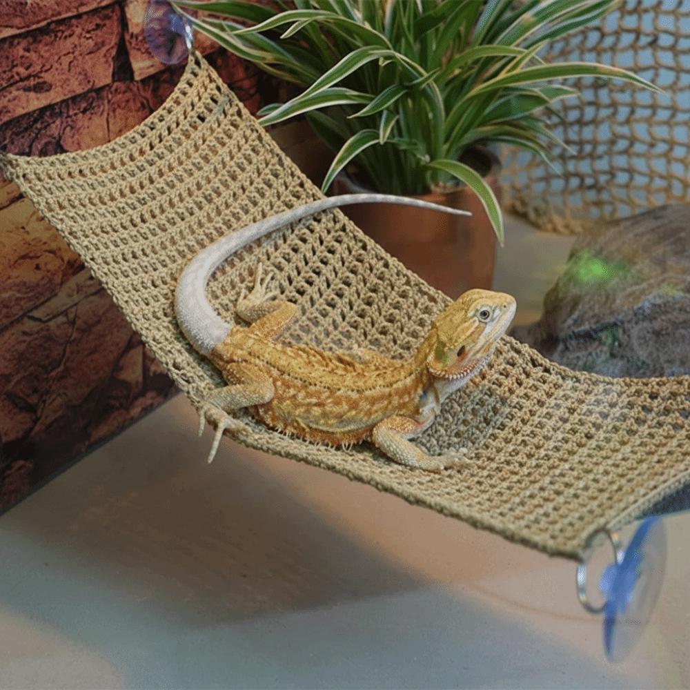 Suction Cup Lizard Hammock Hanging Reptile Mesh Hammock Pet Bed Swing  Pet Resting