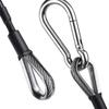 2 Pcs Black Pull Down Gym Cable Extension with 2pcs Carabiners
