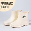 rain shoes women's short tube adult new fashion low-top water shoes fleece warm rain boots non-slip and wear-resistant thick-soled rubber shoes women