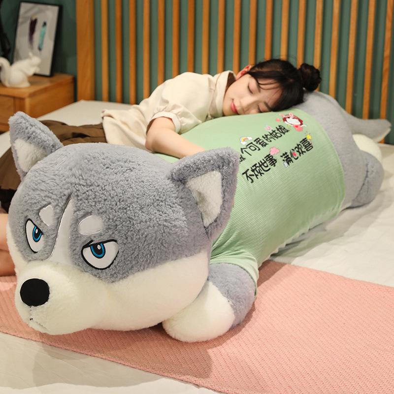 Large Party Husky Plush Doll Boys Bed Big Throw Pillow Girl Sleeping Doll Dog Birthday Gift