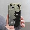 Cute Mobile Phone Case Black Cat for Cream for Apple16pro/ for IPhone15Promax Cat for Creative17