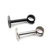 2 pièces Supports de Poteaux de Rideaux de Plafond Robustes en Acier Inoxydable Pour Tiges de 25x100mm Argent/Noir