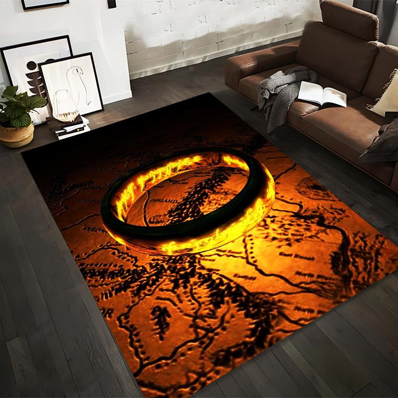 

Fiery Ring on Fantasy Map Pattern Carpet for Living Room Decor Suitable for use as an anti-slip for living room bedroom sofas 40x60cm( 15x23in )