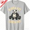 Kinda Fit Sorta Fat Funny Gym Panda Weightlifting Workout T-Shirt Streetwear Oversized T Shirt Graphic T Shirts Unisex Clothing Top