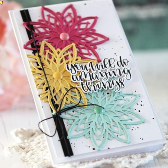 Çiçek Metal Kesme Ölür DIY Scrapbooking Kabartma Kağıt Kartları Albümü Stencil
