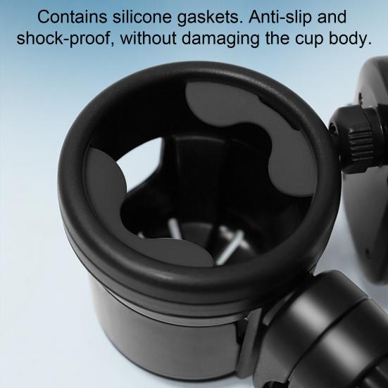 Water Cup Holder 3 in 1 Stroller Cup Holder with Phone Mount 360 Degrees Rotatable Drink Holder Non Slip Easy Install Removable Stroller Accessories