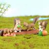 4Pcs/Set Squirrel Miniature Garden Accessories Squirrel Model Landscape Decoration