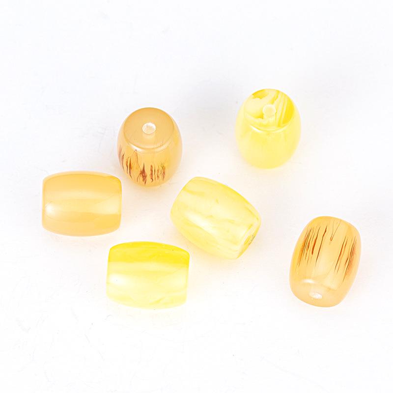 Weißer Jade Bodhi & Imitations-Antilopenhorn-Perlen | Bernstein-Fass-Abstandshalter