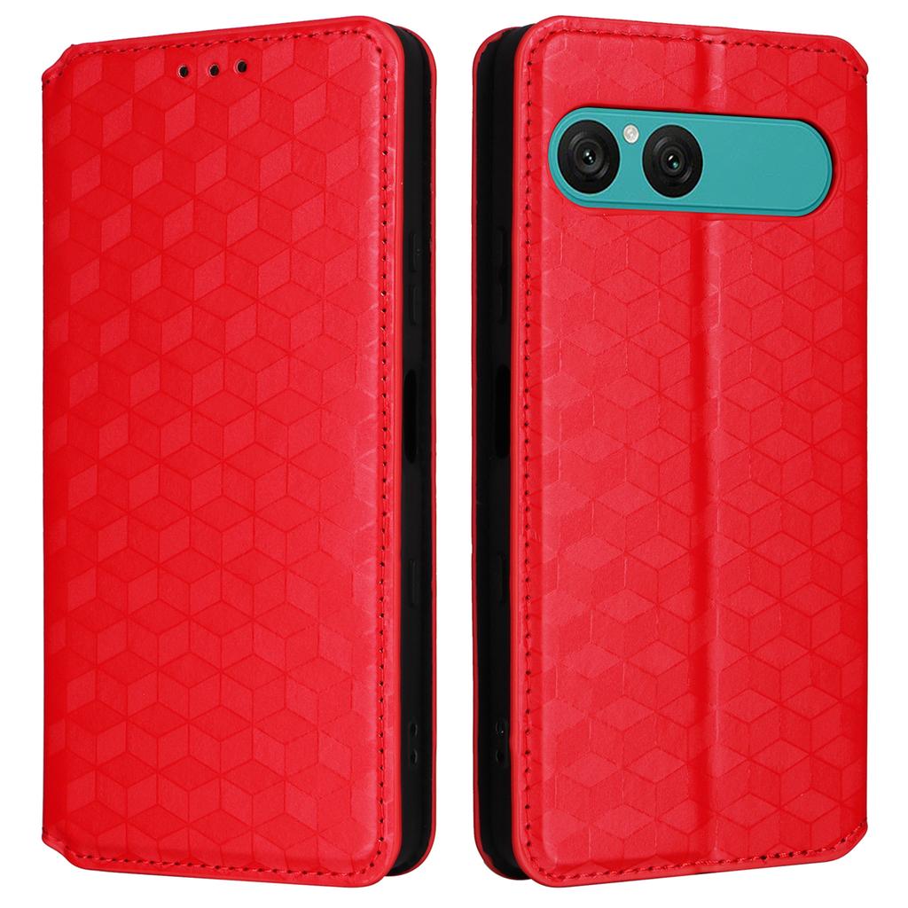 For Sony Xperia 10 VII Case Wallet Rhombus Imprinted Leather Phone Cover
