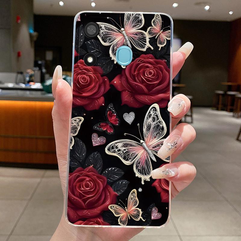 For ITEL A27 LTE / P17 A551L Case Clear Fashion Butterfly Flower Soft TPU Silicone Back Cover For ITEL A27 P17 Pro 4G Phone Case