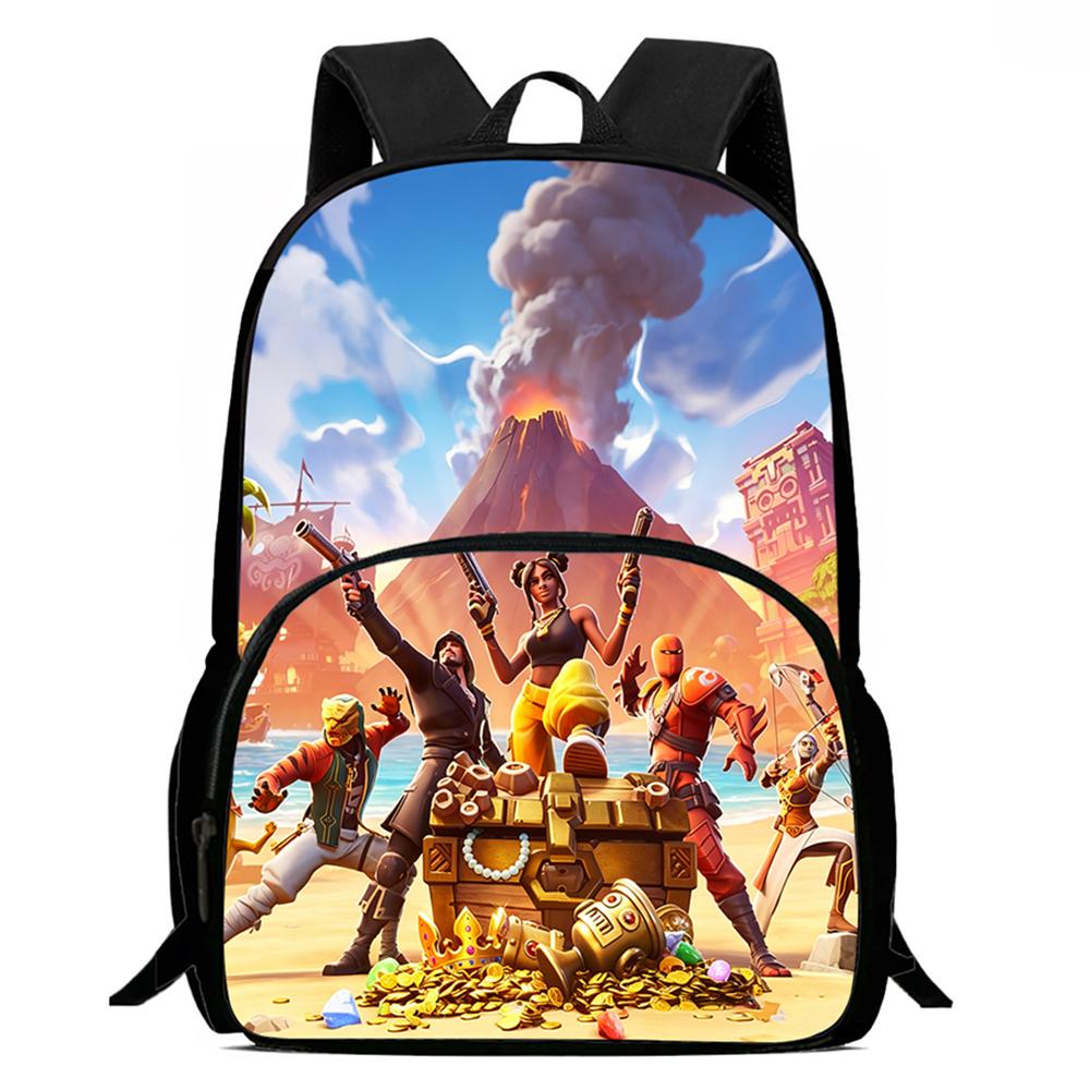 FORTNITE Cartoon Lightweight Kids Backpack, Adjustable Shoulder Strap & Front Pocket, Unisex Boys & Girls Age 5-10