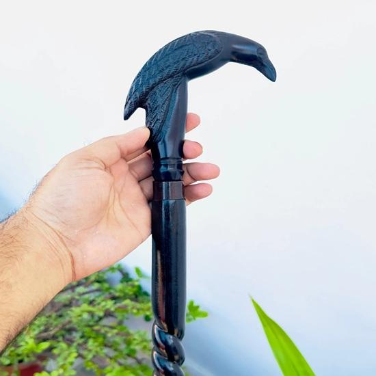 91.44 cm Victorian Handcrafted Walking Stick Cane, Raven Crow Handle walking stick, Wooden cane, Birthday gift, Christmas gift