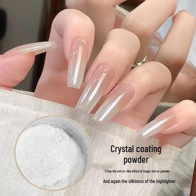 Internet Celebrity Style High Gloss Pearl Mirror Nail Powder In Moonlight White