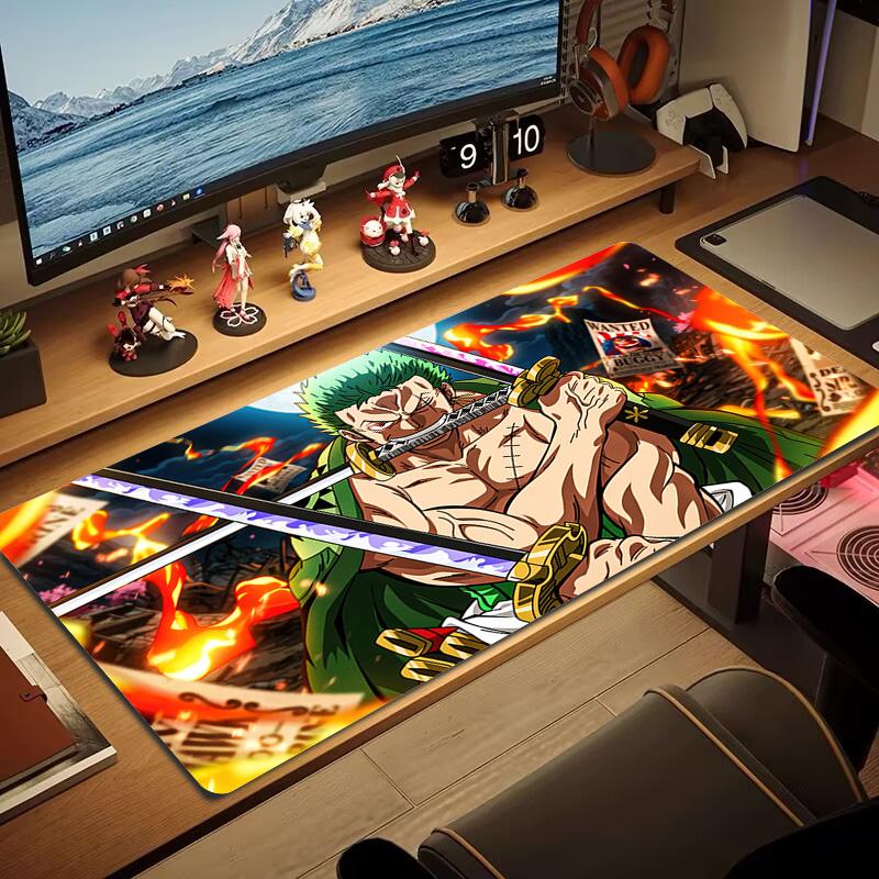 Roronoa Zoro Color Mouse Pad Large Gaming Table Cushion Non-slip Laptop Tablet Big Mousepad XXL Mat Mini PC Playmat With Lock Edge