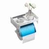 Wall Mounted Toilet Paper Holder Plastic Toilet Roll Holder Tissue Dispenser Shelf Multifunctional