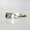 Lady Finger Ring Exquisite Rhinestone Green Cubic Zircon Female Ring for Wedding
