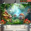 1pc Mushroom Forest Background Fabric Banner Suitable for Garden Celebration Party Anniversary Holiday Celebration