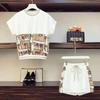 Fat Girl Covers Her Flesh, Looks Slim and Looks Slim, Fashionable Summer Shorts Two-piece Set for Women, Casual Plus Size