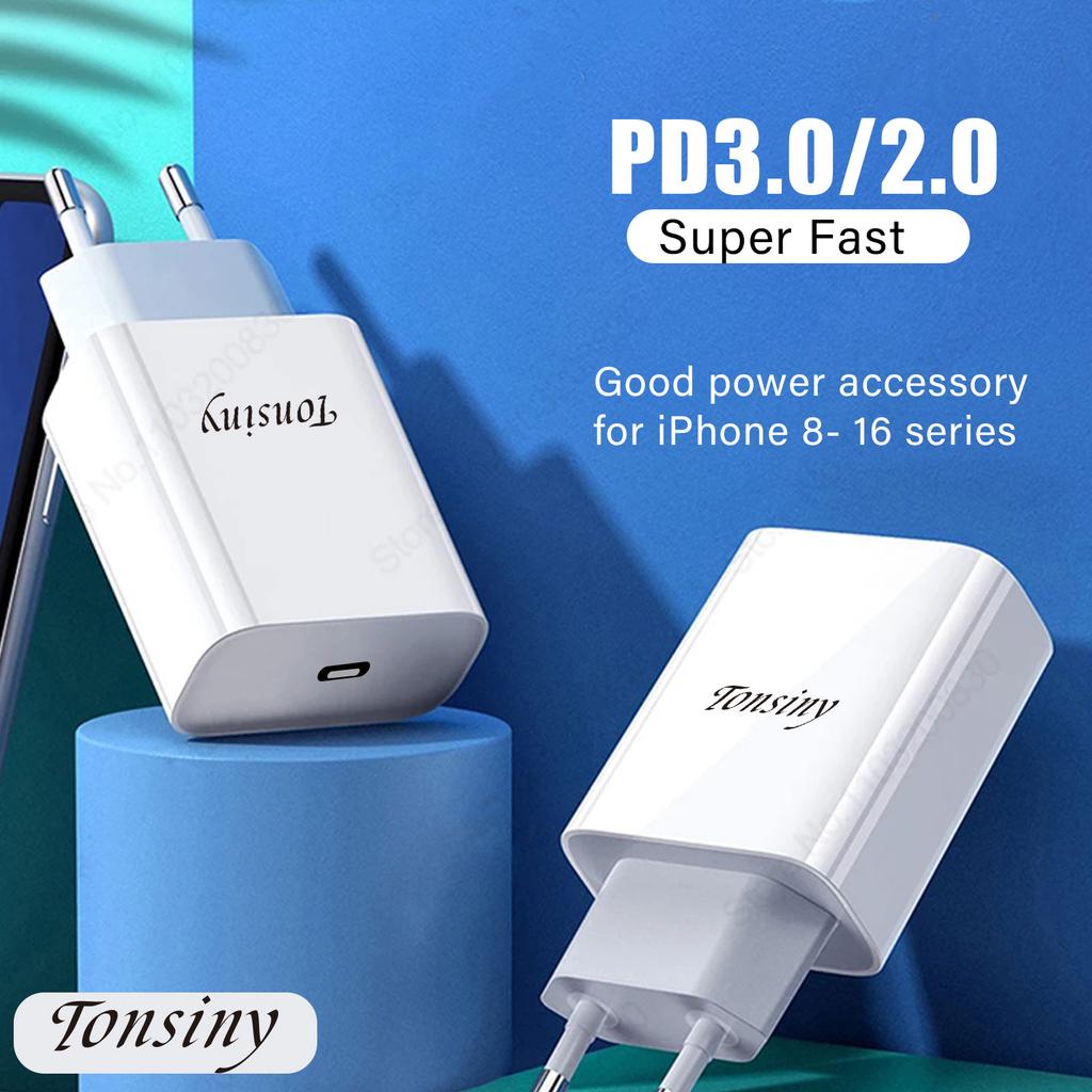 PD 20W USB C Charger Fast Charging Wall Adapter for iPhone 16 15 14 13 12 11 X 8 Pro Max for iPad Apple Phone Adapter Plug EU US