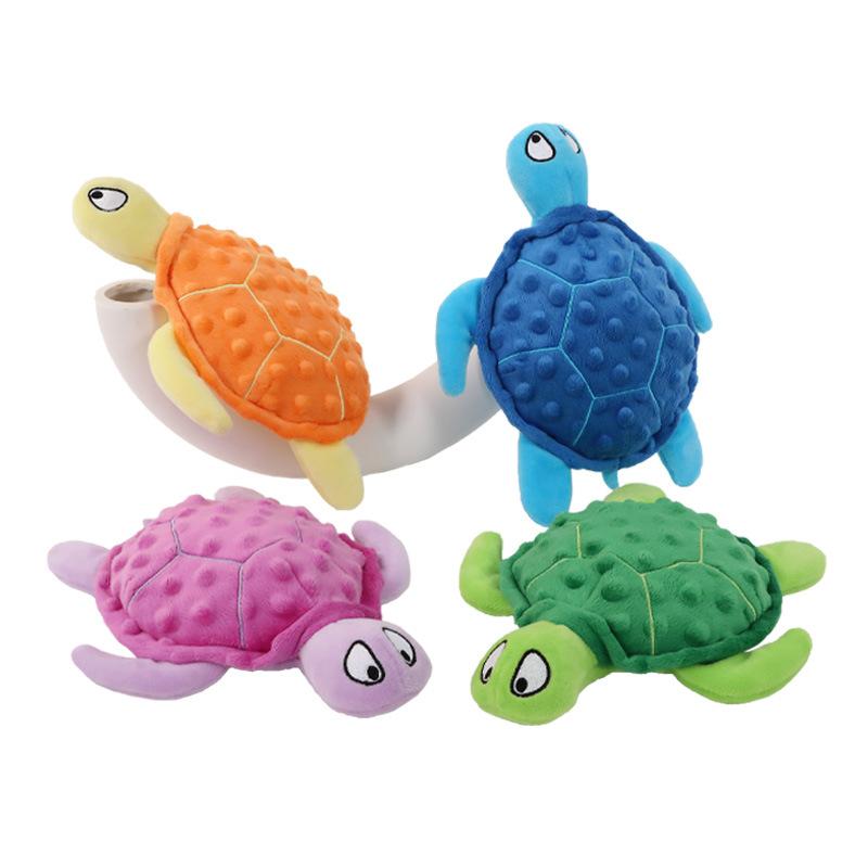 Dog Sound-Producing Toy - Turtle Fur Soft Turtle Interactive Playmate Pet Item - Chewable