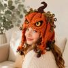 Easy Earflap Hat Pattern Halloween Animal Hood Crochet Kit, Skull Spider Bat DIY Beginner Kit Spooky Pumpkin Craft for Adults Teens, Autumn