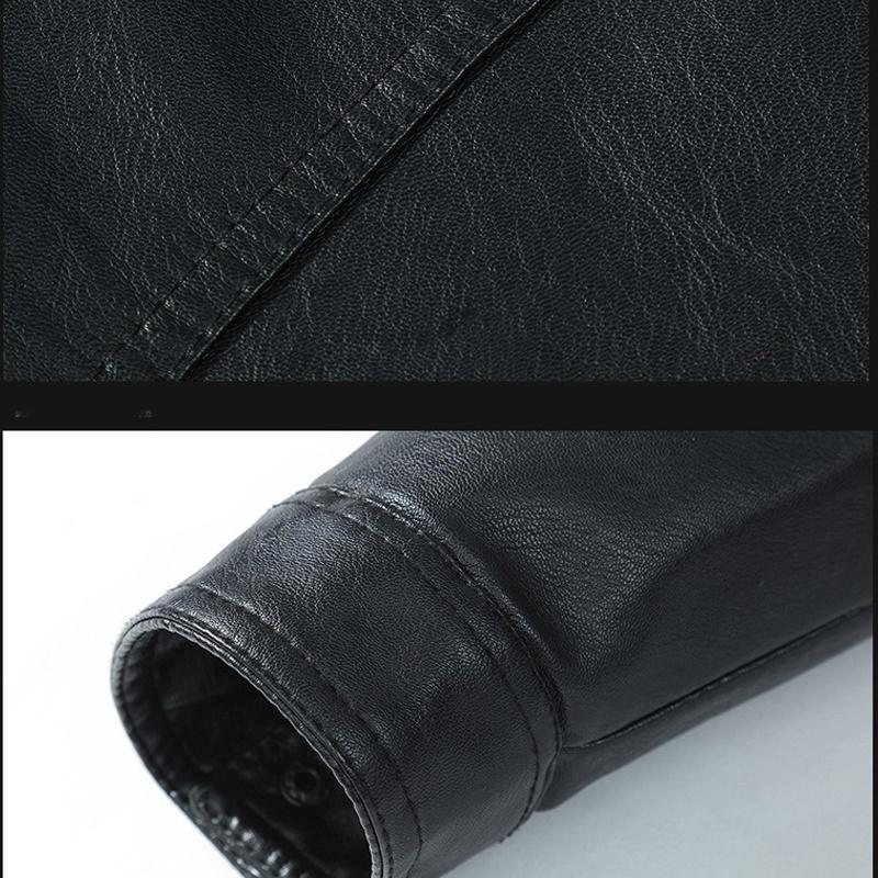 Chaquetas de cuero para hombres de invierno Casual Masculino Grueso Abrigos  cálidos de PU Lana Forro