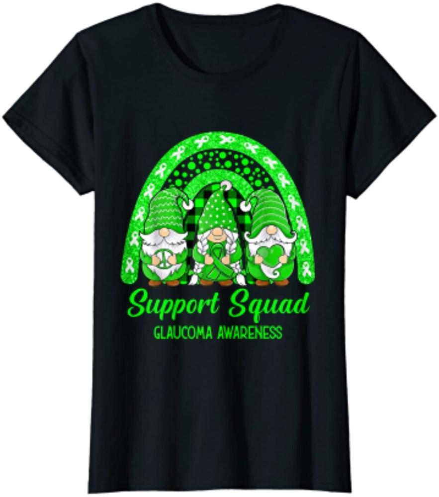 Support Squad Glaucoma Awareness Month Gnomies Ladies  Crewneck T-Shirt Unisex T-Shirt XXXL