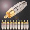 10pcs DIY RCA Speaker Adapter Plug Professional RCA Plug Connector Adapter Copper for DIY Audio Video Cable