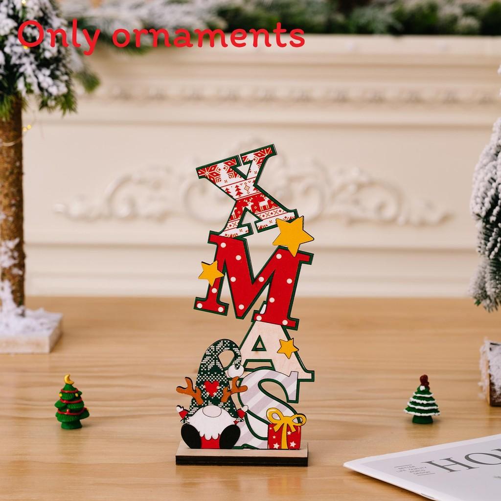 Desktop Figurine Christmas Wooden Decoration Printed Letter Noel Holidays Xmas
