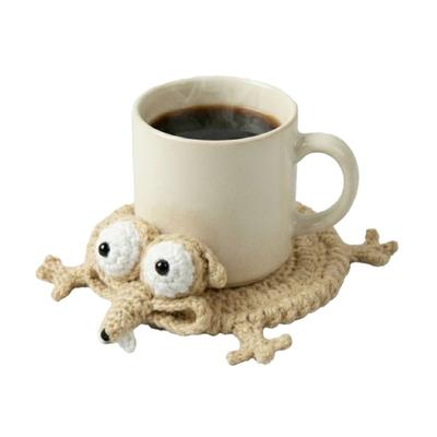 Häkel-Untersetzer Frosch Tintenfisch Schildkröte Isolierende Kaffeematten Tiermuster Getränkeuntersetzer Neuartiges Geschenk für Zuhause Party Büro